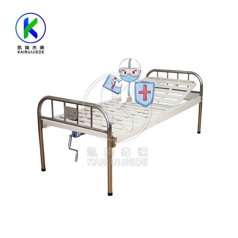 JDC-J04 Simple manual 1 function hospital bed with stainless steel head&foot board