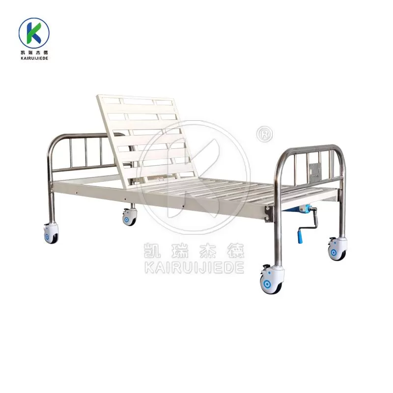 JDC-J04 Simple manual 1 function hospital bed with stainless steel head&foot board