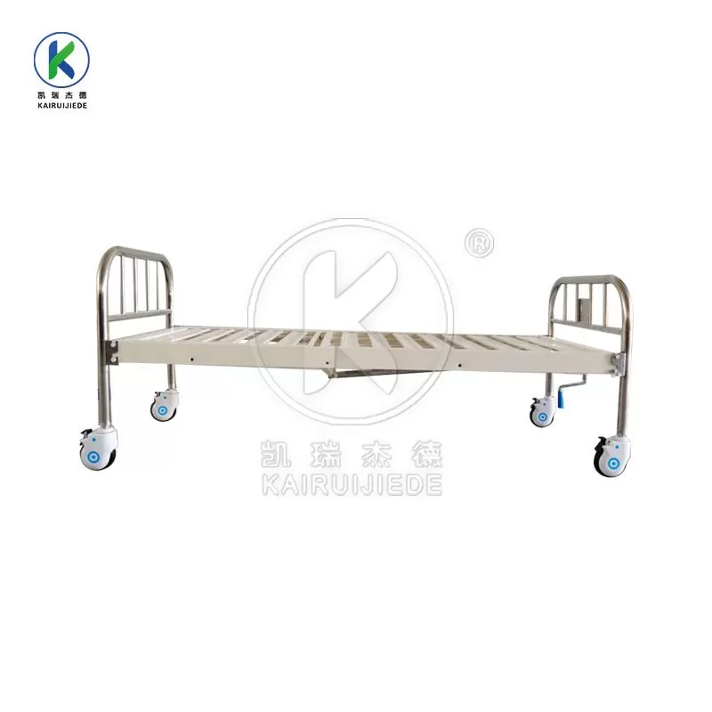 JDC-J04 Simple manual 1 function hospital bed with stainless steel head&foot board