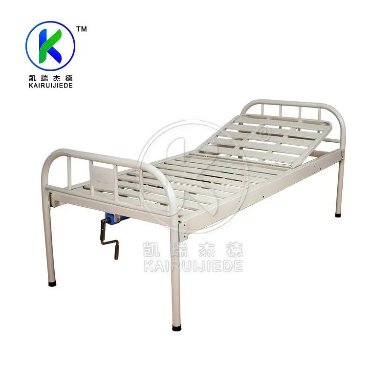 JDC-J03 Simple manual 1 function hospital bed with iron spray coated head&foot board