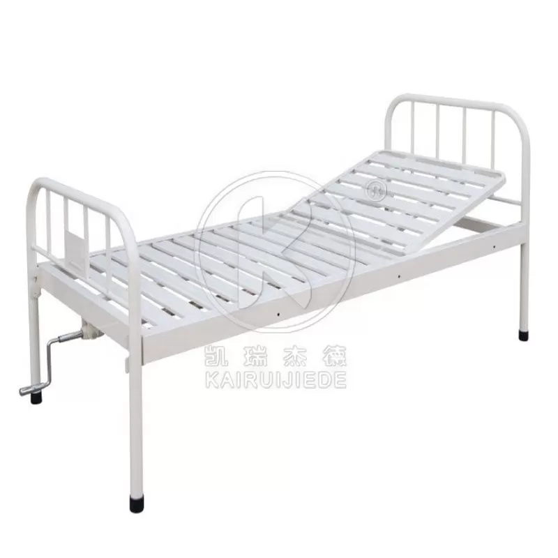 JDC-J03 Simple manual 1 function hospital bed with iron spray coated head&foot board