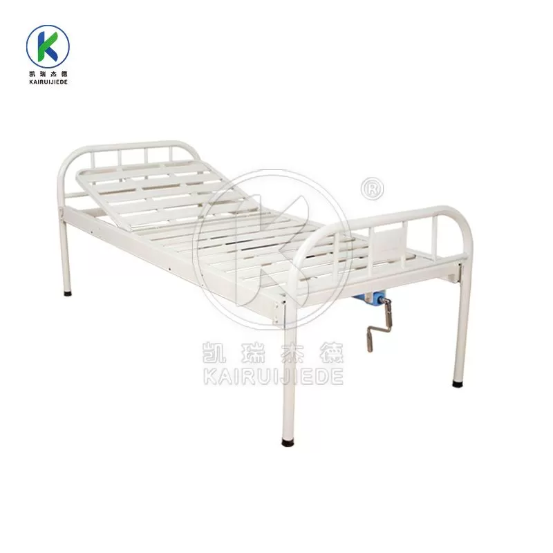 JDC-J03 Simple manual 1 function hospital bed with iron spray coated head&foot board