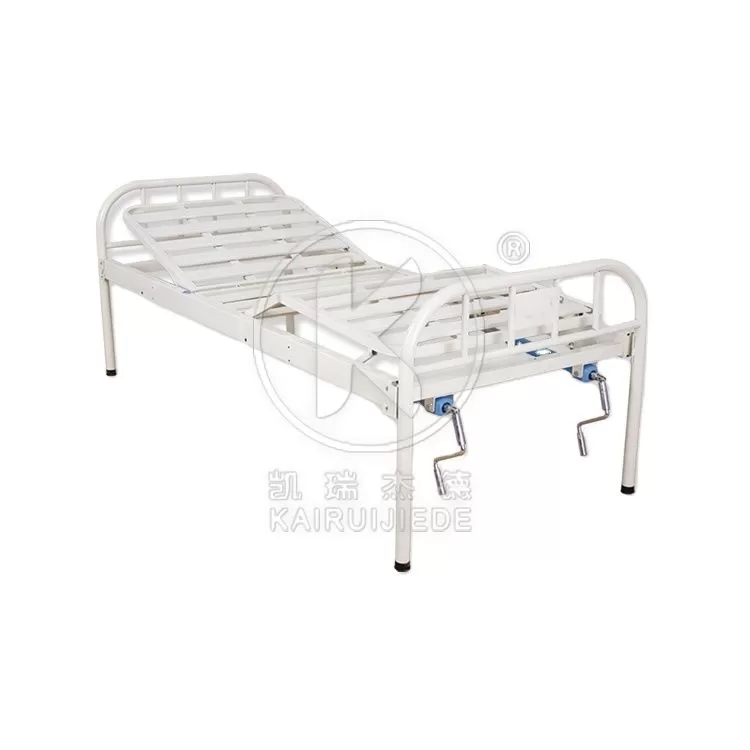 JDC-J01 Simple manual 1 function hospital bed with iron spray coated head&foot board