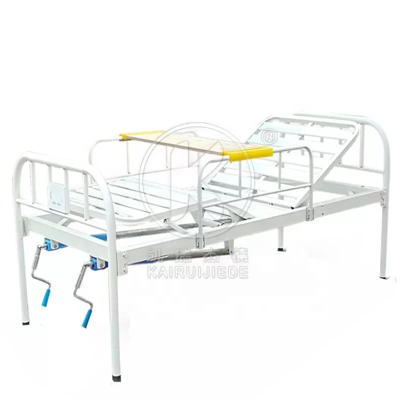 JDC-J01 Simple manual 1 function hospital bed with iron spray coated head&foot board