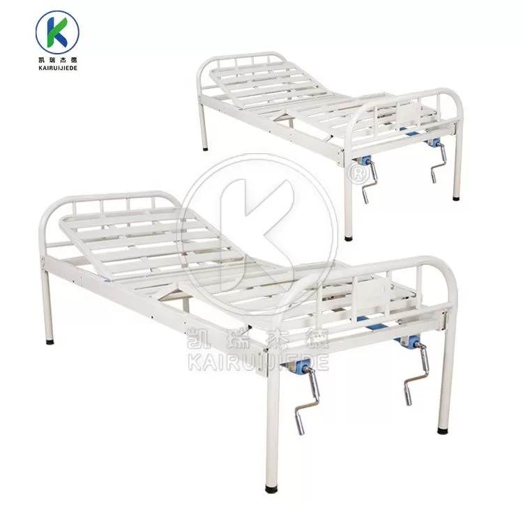 JDC-J01 Simple manual 1 function hospital bed with iron spray coated head&foot board