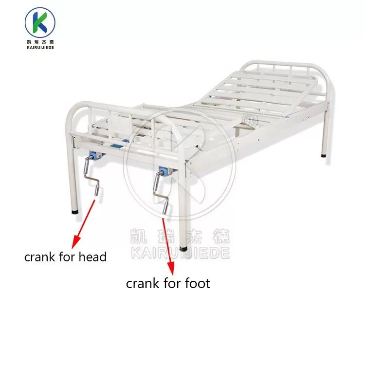 JDC-J01 Simple manual 1 function hospital bed with iron spray coated head&foot board