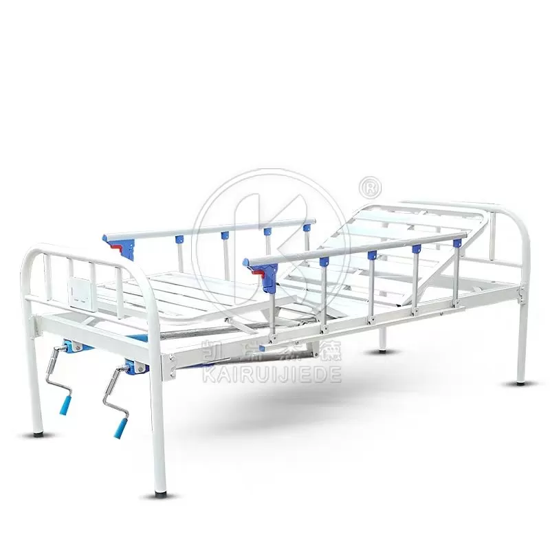 JDC-J01 Simple manual 1 function hospital bed with iron spray coated head&foot board