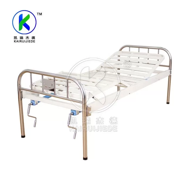 JDC-J02 Simple manual 2 function hospital bed with stainless steel head&foot board