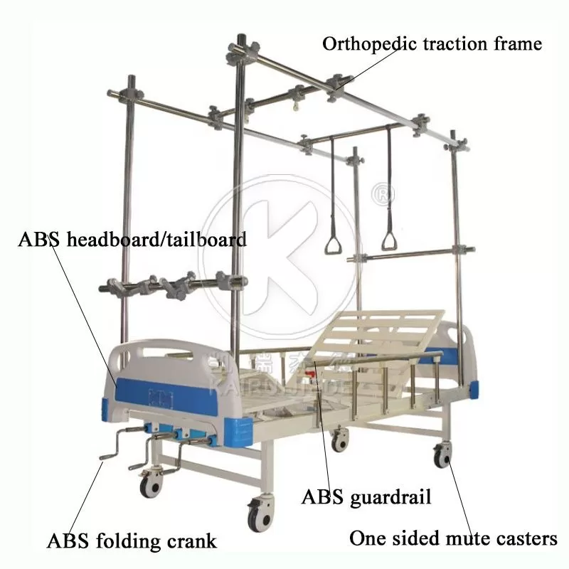 JDC15-1 Orthopedic traction hospital bed with stainless steel gantry traction frame