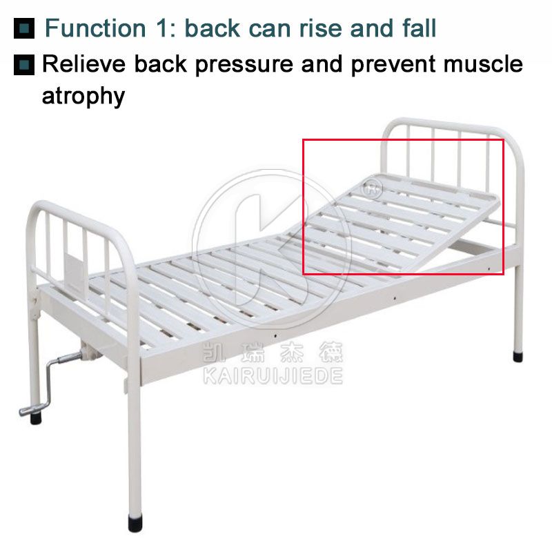 JDC-J03 Simple manual 1 function hospital bed with stainless steel head