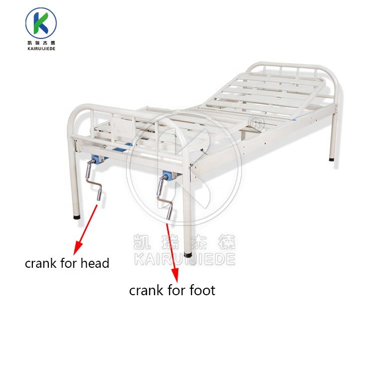 JDC-J03 Simple manual 1 function hospital bed with iron spray coated head